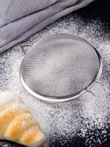 1pc Stainless Steel Wire Sieve Flour Sifter Oil Strainer Ladle For Home Kitchen Cooking Filter Tool - Silver - View 8