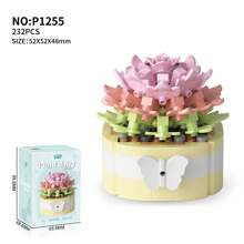 Cute Style Assembly Building Blocks Bouquet Of Orchids, Tulips, Roses Handmade Artificial Potted Succulent Plants Puzzle Toy For Women, Festival, Creative Desktop Decoration Gift Room Decoration - Building Block Succulent Potted Plants - View 17