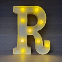 1入組21公分/8.3英吋led字母燈,字母發光數字燈,情書晚燈,用於家庭、酒吧、婚禮、生日、聖誕派對室內外裝飾 - 黃色 - 查看 20