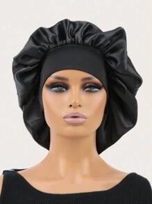 1个丝绸发帽，用于包裹头发、保护辫子，丝绸缎面睡帽