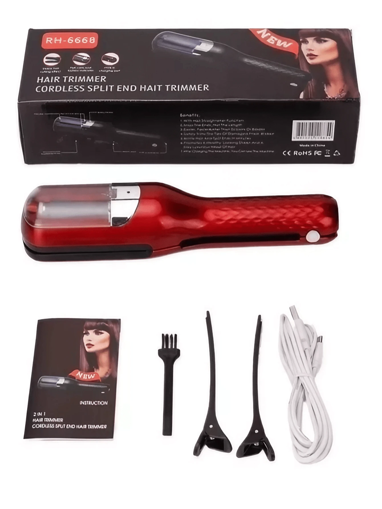 Recortador De Cabello Dañado Con Recortadora De Puntas Abiertas Orzuela - Rojo - Ver 1