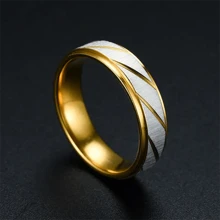 Bagues De Couple En Acier Inoxydable Avec Motif De Vague D'or, Cadeaux De Bijoux De Mariage D'engagement Pour Hommes Et Femmes