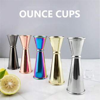 1 pièce Jigger en acier inoxydable 304 de 30 ml/60 ml avec échelle, tasse à mesurer pour cocktail, outil de barman, à bord enroulé double face, cadeau pour le père