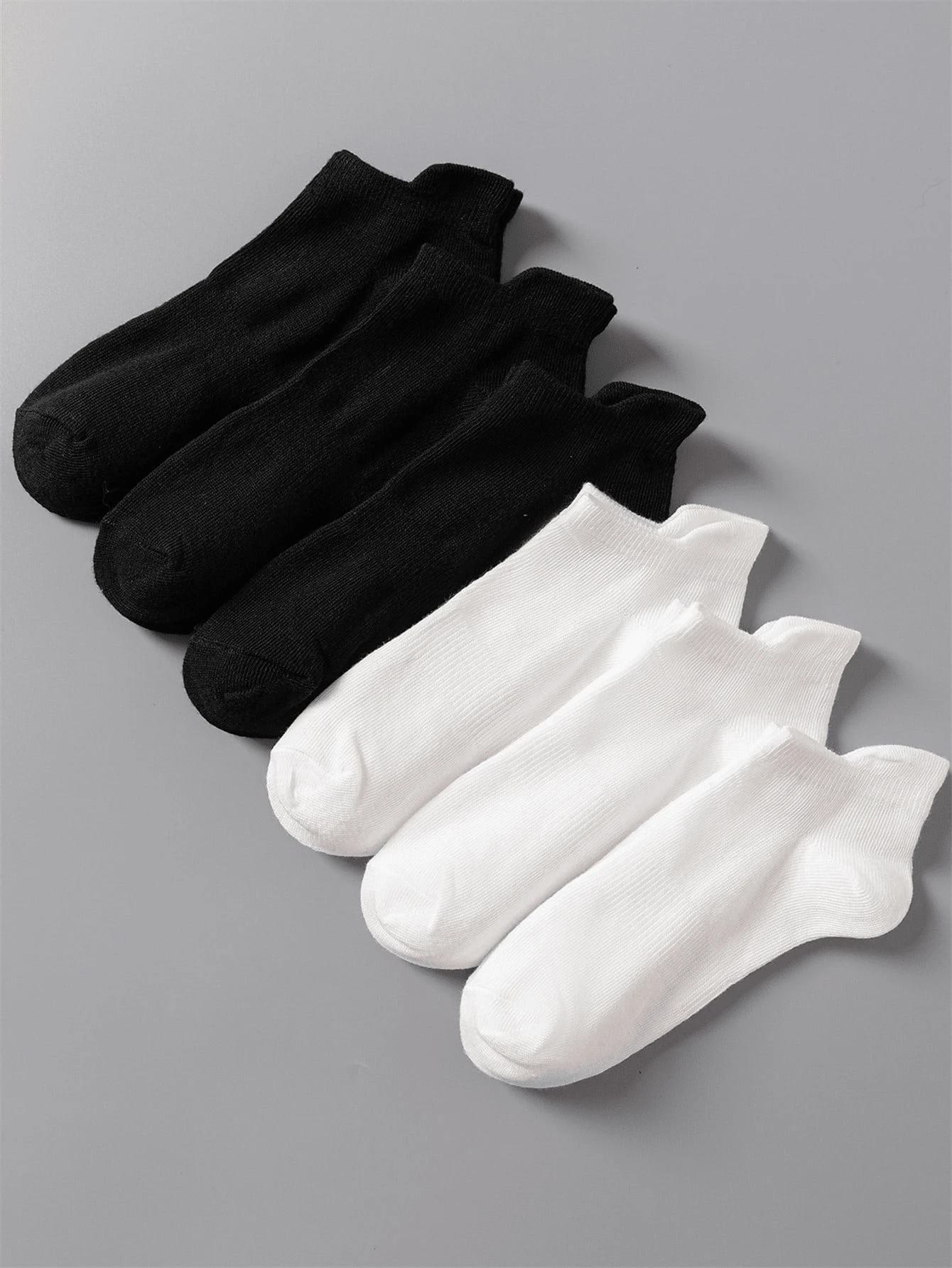 6入組黑白簡約日常全配通透除臭女性短襪,附耳支撐 - 彩色 - 查看 1