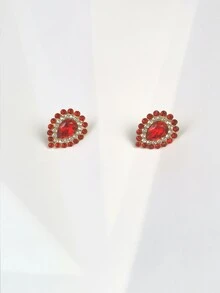 Bộ quà tặng Ngày nhà giáo, Bộ sưu tập trang sức nữ Pearl Butterfly với vòng cổ đính cườm hoa, Vòng cổ cưới thời trang dành cho quý cô, Hoa tai trang nhã cho buổi họp mặt xã hội, Phụ kiện quà tặng ngày cưới cổ điển cổ điển của mẹ - Đỏ - Xem 5