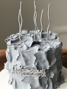 6pcs Gold-Plated Long & Curly Birthday Cake Candles Decoration