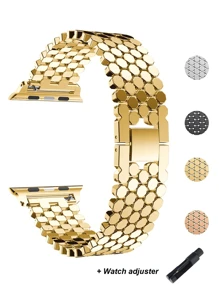 1 dây đeo đồng hồ thông minh bằng kim loại, tổ ong vàng tương thích với cả nam và nữ Apple Watch Band, tương thích với dây đeo Apple Watch 38mm 40mm 41mm 42mm 44mm 45mm 49mm, tương thích với Apple Smart Watch Series Ultra/SE/8/7/6/5/ 4/3/2/1 - Vàng - Xem 1