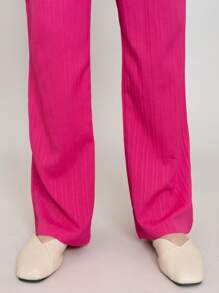 Beautiful Summer Fashion Palazzo With Solid Color, Side Cuts And Texture - 玫紅色 - 查看 9