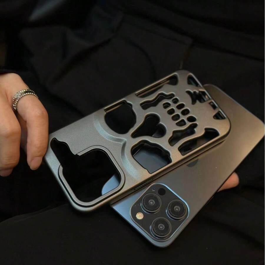 Mặt dây chuyền hình đầu lâu màu tím/xám/kim loại thời trang Apple Halloween Horror 1 chiếc, thiết kế đơn giản nhưng sành điệu dành cho cả nam và nữ