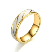 Bagues De Couple En Acier Inoxydable Avec Motif De Vague D'or, Cadeaux De Bijoux De Mariage D'engagement Pour Hommes Et Femmes