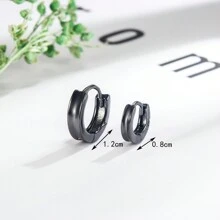 1 Miếng Nhỏ bé Tròn Đen Đa giác Hình dạng Tai Trụ Hình tam giác Hoa tai Dành Cho Nam Và Nữ - Màu Đen Súng - Xem 12