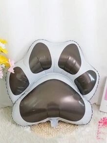2 piezas de globos de aluminio con forma de pata de gato o perro negro, adecuados para decoración de cumpleaños con tema de animales, gatos y cachorros - Blanco y Negro - Ver 4
