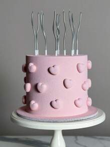 6pcs Gold-Plated Long & Curly Birthday Cake Candles Decoration