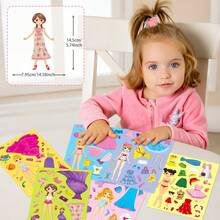 6 Hojas/pack Personalizado De Dibujos Animados Lindo Bricolaje De Princesa Rosa Que Cambia La Cara Del Rompecabezas De La Cara, Pegatinas De Pp De Animales De Juguete Para Niños Adecuados Para Botellas De Agua, Cascos, Equipaje, Regalos Para Niños Y Dibujos De Pegatinas - Multicolor - Ver 7