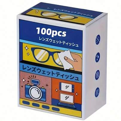 100 Piezas/set Toallitas De Limpieza De Lentes Desechables, Toallas Anti-niebla Para Gafas, Joyas De Metal, Pantallas De Teléfonos Móviles