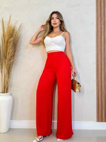 YING ZI Women Pants - 紅色 - 查看 2