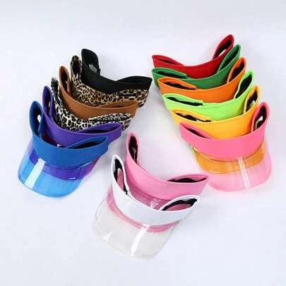 1pc Unisex Transparent Brim Baseball Cap With Leopard Pattern And Sun Protection For Spring And Summer Outing, Daily Wear Casual