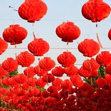 10pcs/Set Red Paper Lantern Decoration For Festival, Chinese Wedding, Engagement, Housewarming Party, Mid-Autumn Day,Home Decor ,Room Decor,Wall Decor Gifts Birthday Graduation
