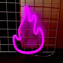 1pc Flame Neon Light Sign, Rocket Battery Powered Or USB Powered LED Decorative Light Flame, Size 11x7.36x0.7in (28x18.7x1.8cm), For Table And Wall Decoration, Suitable For Girls' Room, Dorm Room, Bar, Yard, Camping, Anniversary, Valentine's Day, Birthday Party Home Decoration, Halloween, Christmas And Other Festive Gifts - White - View 29