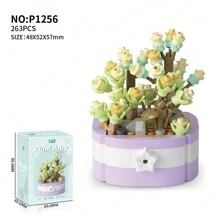 Cute Style Assembly Building Blocks Bouquet Of Orchids, Tulips, Roses Handmade Artificial Potted Succulent Plants Puzzle Toy For Women, Festival, Creative Desktop Decoration Gift Room Decoration - Building Block Succulent Potted Plants - View 10