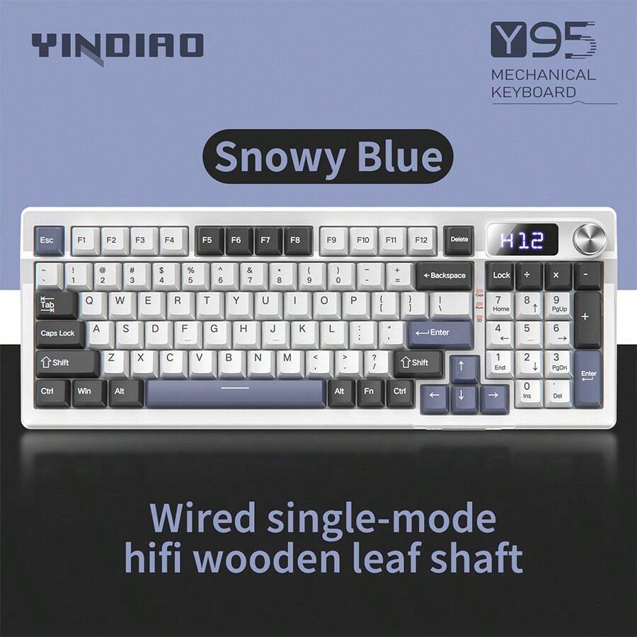 Yindiao Customized Rgb Mechanical Keyboard With Gasket Structure, Full Key Hot-Swappable, Wireless, Triple Mode , For Gaming
