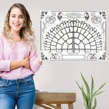 1pc, Family Tree Chart To Fill In - 6 Generation Genealogy Poster - Blank Fillable Ancestry Chart,Big Size - Black and White - View 4