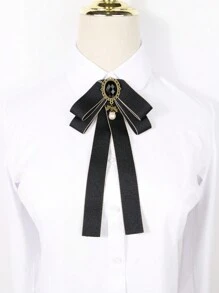 1 buah Dasi Kupu-kupu Warna Polos untuk Kerah Kemeja, Motif Bunga, Buatan Tangan, Aksesori Pakaian Serbaguna, Cocok untuk Kembali ke Sekolah, Pesta - Hitam - View 4