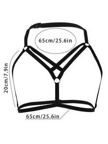 1 Miếng Quý cô Gợi cảm Đàn hồi Dải mỏng Hình học Không vòng thép Cơ thể Dây chuyền , Hoàn hảo Đối với bờ biển Bikini - màu đen - Xem 2