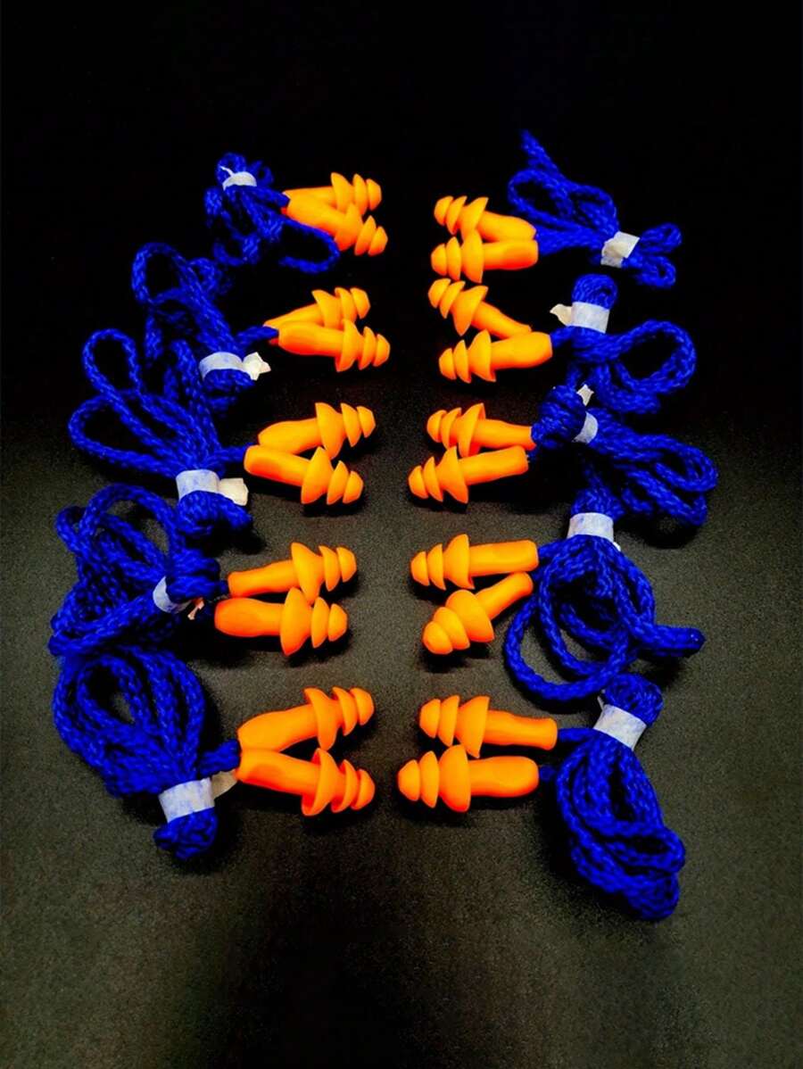 10pairs Tpe Wired Earplugs For Swimming And Diving With Christmas Tree