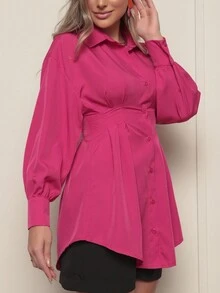 Women Blouses - Màu Hồng Tươi - Xem 4