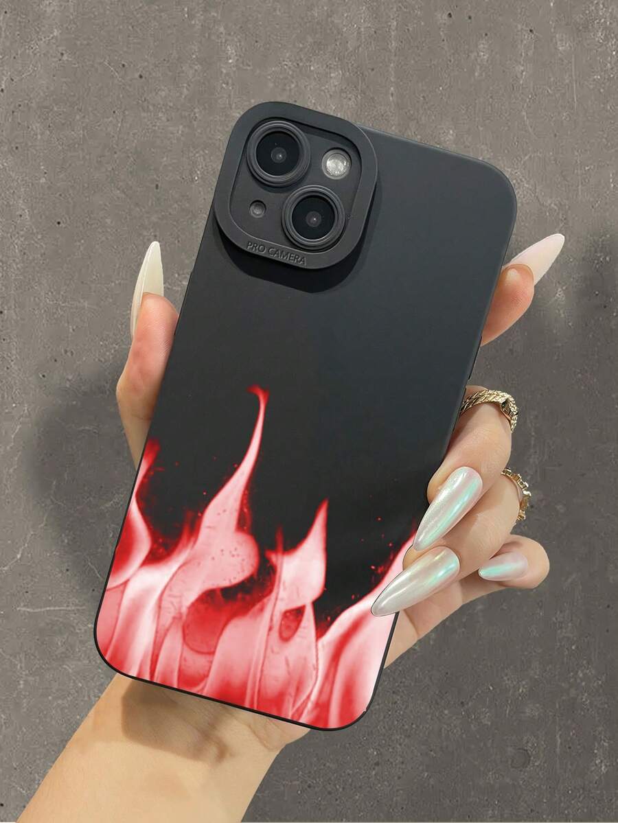 红色火焰印花液态硅胶手机壳全身保护防震防摔 TPU 软橡胶外壳兼容 iPhone11/12/13/14/15/15pro/15 Plus/15 Promax/7plus/8plus/X/Xs Max/Xr/11pro/12pro/13pro/14pro/12mini/13mini/11promax/12promax/13promax/14promax/14plus/6/6s/6plus/7/8/Se&Samsung Galaxy/A54/A14/A32/A24/A52S/S20/S21/S22/S23/S24/S23Plus/S23ultra - 黑色 - 查看 1