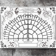 1pc, Family Tree Chart To Fill In - 6 Generation Genealogy Poster - Blank Fillable Ancestry Chart,Big Size - Black and White - View 5