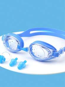 SHENYU (4Pcs) Swimming Goggles, Ear Plugs, Nose Clip Set - Blue - View 3