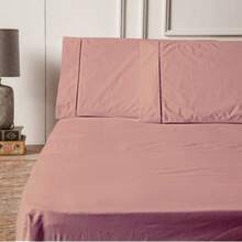 Sheet Sets With Pillowcases - 乾枯玫瑰色 - 查看 2