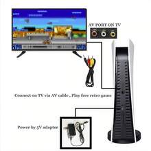 Consola de Juegos de TV Caja de Juegos, Salida AV Clásica GS5, Estación de Minijuegos con Controlador de Dos Cables, Game 5 Consola de Videojuegos con Cable USB,Jjuegos Clásicos al Asar, Consola de TV GS5, Reproductor de Juegos Portátil. - Blanco - Ver 6