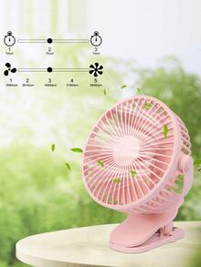 SMALL CLAMP FAN 1200 MAh Portable Rechargeable Automatic Oscillating Head Fan - 彩色 - 查看 2