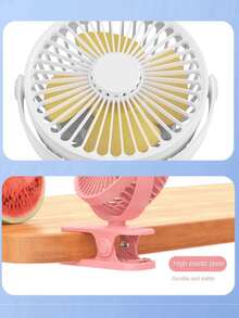 SMALL CLAMP FAN 1200 MAh Portable Rechargeable Automatic Oscillating Head Fan - 彩色 - 查看 5