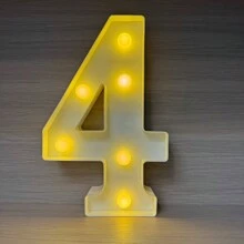 1入組21公分/8.3英吋led字母燈,字母發光數字燈,情書晚燈,用於家庭、酒吧、婚禮、生日、聖誕派對室內外裝飾 - 黃色 - 查看 16