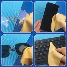 10/20/50/100pcs Chamois Glasses Cleaner, Jewelry Care Wipe Cloth, Microfiber Cleaning Cloth For Glasses, Cloth Lens Phone Screen Cleaning Wipes(Random Color)