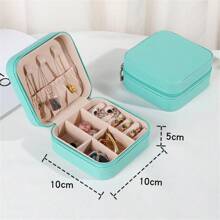 1pc Portable Palm Shaped Jewelry Box With Customized Logo, Minimalist Travel Storage Organizer For Rings, Earrings, Necklaces - Black - View 8
