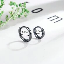 1 Miếng Nhỏ bé Tròn Đen Đa giác Hình dạng Tai Trụ Hình tam giác Hoa tai Dành Cho Nam Và Nữ - Màu Đen Súng - Xem 11