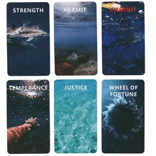 1pc Blue Secret  Cards, Sea Oracle Deck, Unique English Version For Beginners, With Divination Prophecy - Blue - View 7