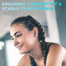 M48 無線耳塞,enc降噪運動耳機,立體聲入耳式耳機,帶 Led 顯示充電盒的觸控耳機 - 黑色 - 查看 5