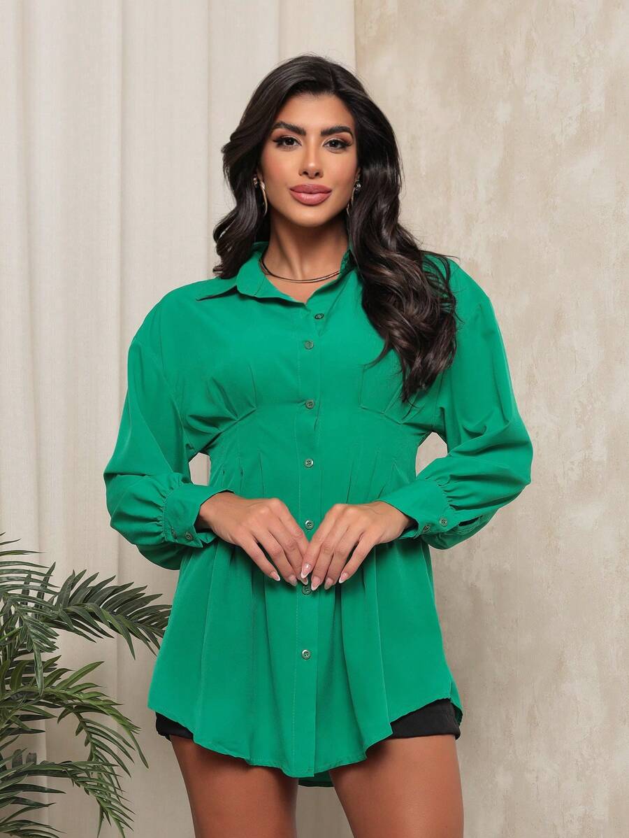 Women Blouses - 綠色 - 查看 1