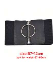 1 件黑色宽腰封女式弹力时尚松紧腰带欧美简约搭配正装衬衫超宽腰带束腰带女士束身衣腰带配饰女士连衣裙西部牛仔女牛仔乡村服饰复古黑色腰带女式束身衣腰带，腰部训练器塑腰，用于腰部瘦身和收腹控制万圣节服装