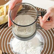 1pc Semi-Automatic Flour Sifter Handheld Sugar Powder Shaker Cup Manual Flour Sieve For Filtering Flour, Sugar Powder, Baking Powder, Almond Powder, Cocoa Powder In Kitchen - Grey - View 5