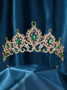女士皇冠，巴洛克水晶水钻头饰配饰，适合公主女孩女王新娘生日婚礼舞会服装派对皇室 - 彩色 - 查看 14