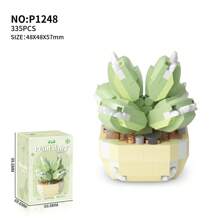 Cute Style Assembly Building Blocks Bouquet Of Orchids, Tulips, Roses Handmade Artificial Potted Succulent Plants Puzzle Toy For Women, Festival, Creative Desktop Decoration Gift Room Decoration - Building Block Succulent Potted Plants - View 19
