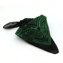 1pc Men's Bandana Head Wrap, Hip Hop Multi Use Square Scarf, Sweat Absorbing Headband, Paisley Silk Scarf - Red - View 10