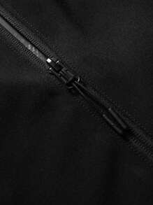 1pc Men's Waterproof, Breathable Hooded Outdoor Jacket - Black - View 3